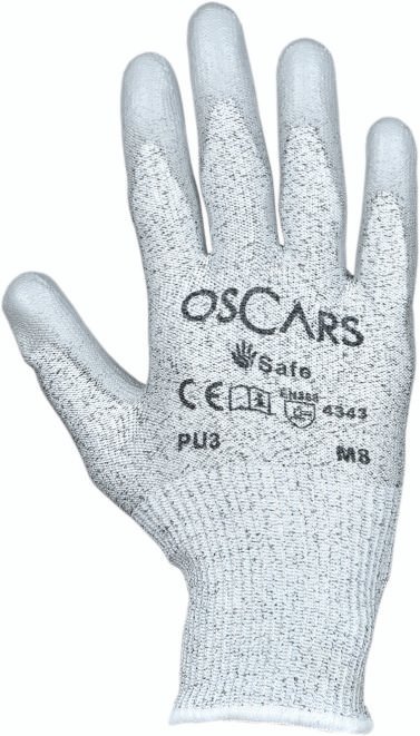 13G Cut Resistance Shell PU Palm Coated Glove – Cut Level B Cut & Impact glove